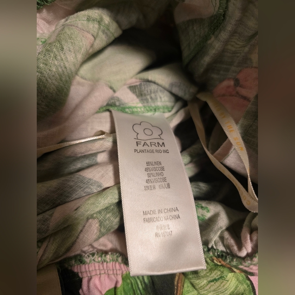 NWOT Farm Rio Pink Palms Paperbag Shorts - Picture 6 of 6